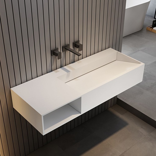 Тумба с раковиной ABBER Stein 100 L матовая