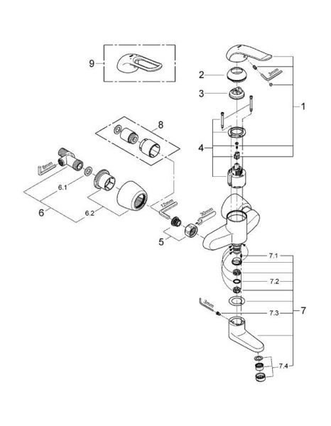 Смеситель для раковины GROHE Euroeco Special 32768000