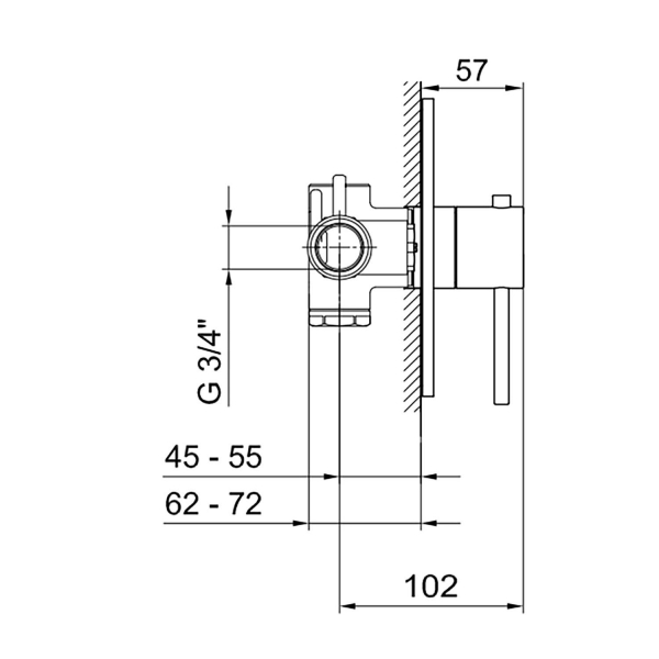 Встраиваемая часть термостатического смесителя для душа FANTINI AF/21 19 00 3900A
