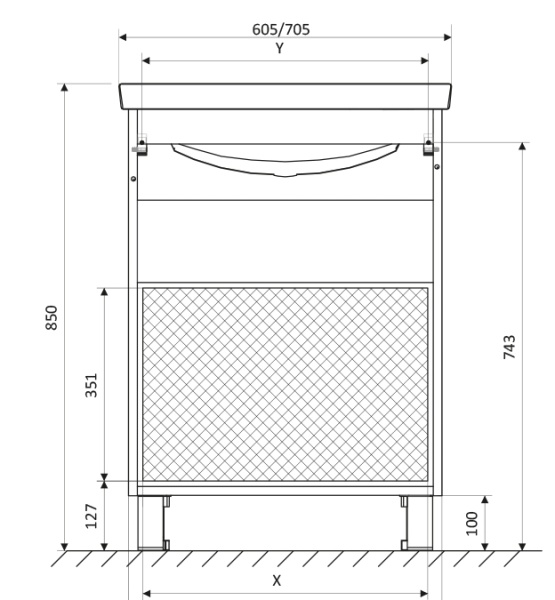 Тумба под раковину 1 MARKA Aris напольная 60 дуб сонома