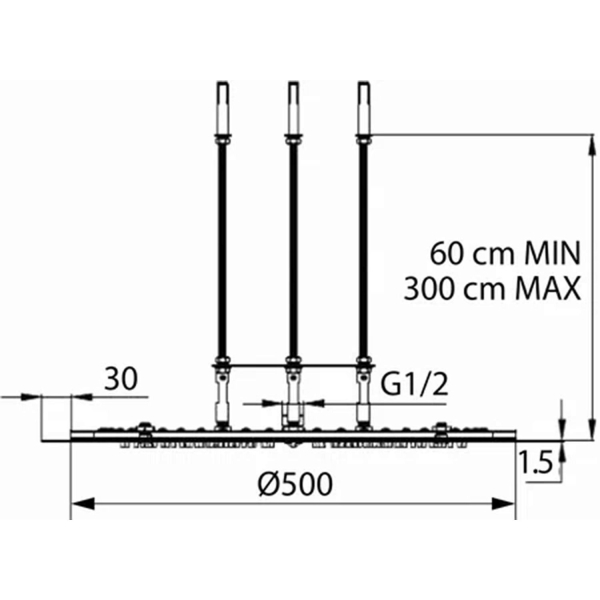 Верхний душ CLEVER Niagara Inox 61469