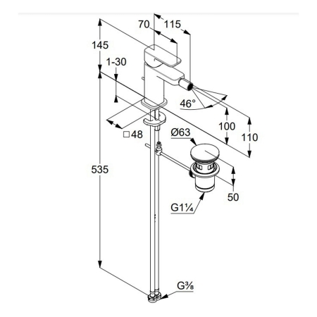Смеситель для биде KLUDI Renon 422165375 белый матовый