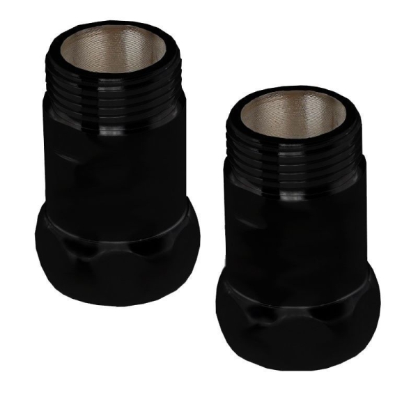 Прямое соединение DEROH 1"х3/4" г/ш черный матовый (пара) РАСПРОДАЖА