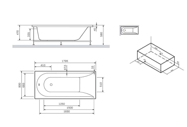 Каркас AM.PM Spirit 174x70