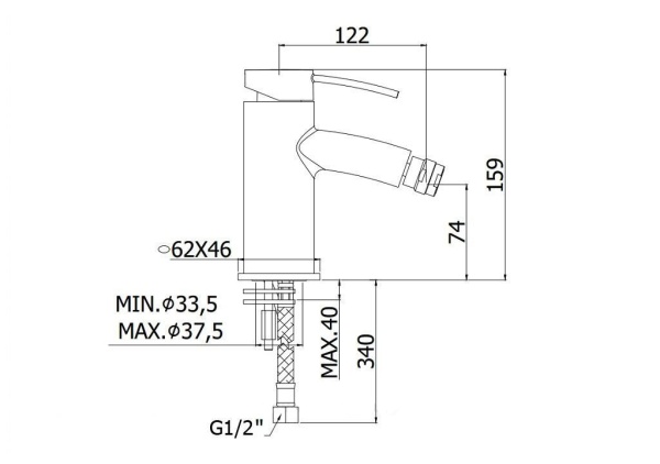 Смеситель для биде PAFFONI Berry BR131CR