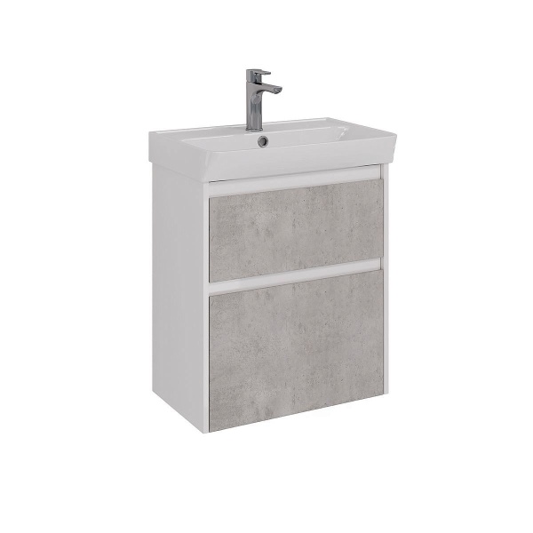 Тумба под раковину LEMARK Combi 60 бетон/белый