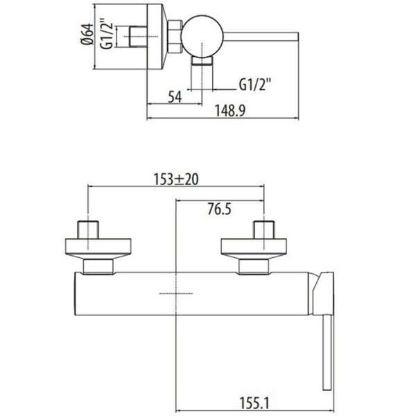 Смеситель для душа GATTONI Circle Two 9125/91C0cr