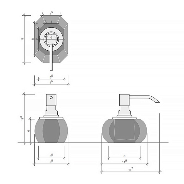 Дозатор жидкого мыла DECOR WALTHER Kristall SSP 924261 розовый/хром
