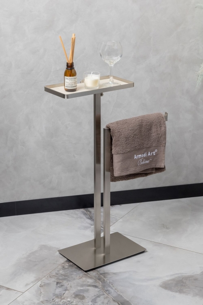 Стойка напольная BOHEME с полкой и полотенцедержателем 10952-NB Nikel Brush