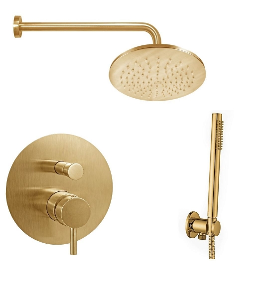 Душевой комплект PAFFONI Light KITLIG015HGSPKING медовое золото брашированное