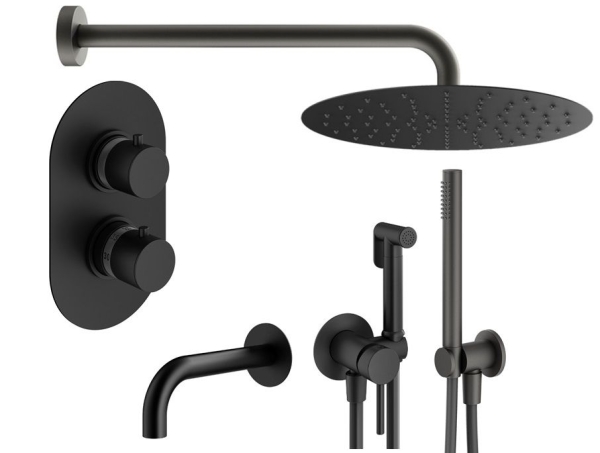 Душевой комплект PLUMBERIA Ixo KITZXOT19NO260 черный матовый