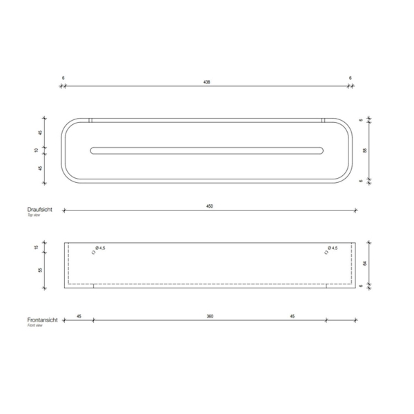 Полка DECOR WALTHER Stone DCT45 973954 хром/белый