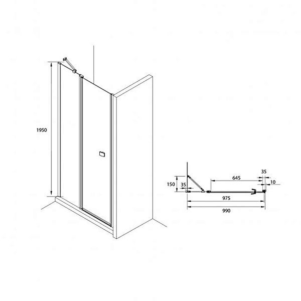Дверь в нишу ROCA Capital 100x195 черная матовая