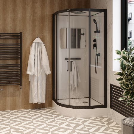 Душевая кабина CERUTTISPA Viva 100x100x215, профиль черный