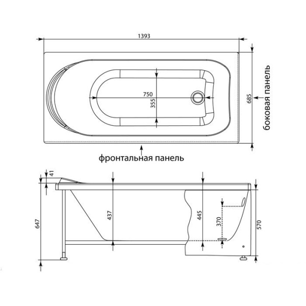 Каркас AQUANET Nord 140x70