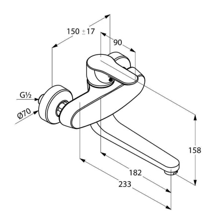 Смеситель для кухни KLUDI Objekta с поворотным изливом 328820575
