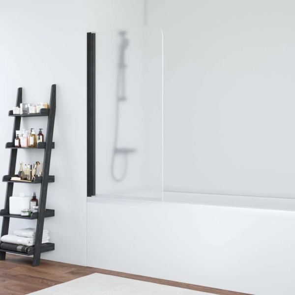 Шторка для ванны VEGAS GLASS EV Novo 76x140 профиль черный матовый, стекло сатин