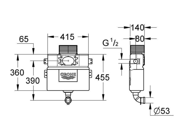 Бачок GROHE Flushing cistern solo 38422000