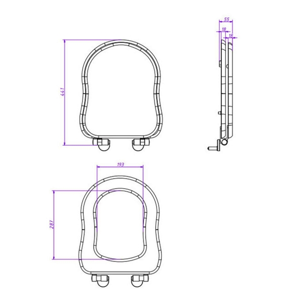 Крышка-сиденье CAPRIGO Borgo KFe-BB-B136 с микролифтом, синий матовый, петли бронза