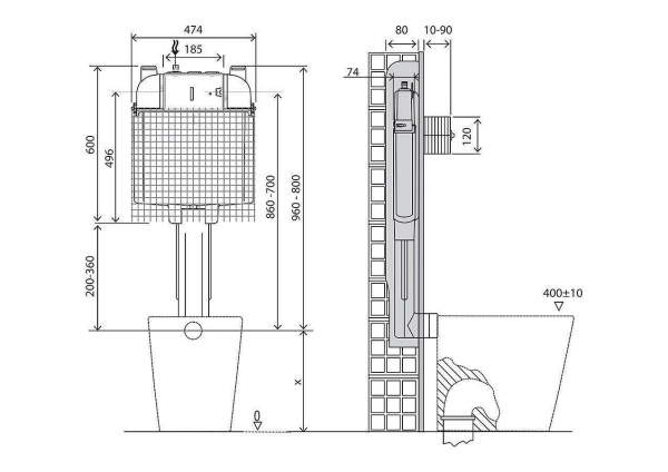 Смывной бачок скрытого монтажа BELBAGNO BB025-CS