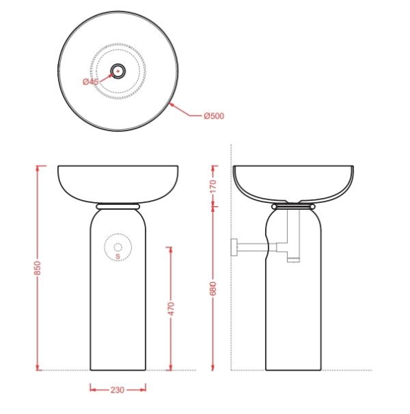 Пьедестал ARTCERAM Jolie JOC001 17 00, черный матовый