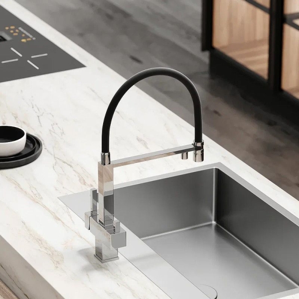 Смеситель для кухни SANCOS Moro с гибким изливом и подключ. фильтра SC4006CH