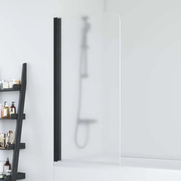 Шторка для ванны VEGAS GLASS EV Novo 76x140 профиль черный матовый, стекло сатин