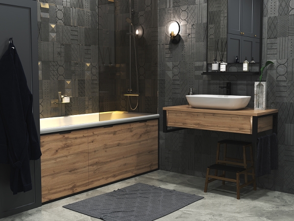 Панель фронтальная для ванн 1 MARKA Grunge Loft 170 дуб вотан