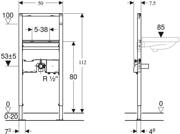 Инсталляция для раковин GEBERIT Duofix 111.551.00.1