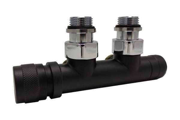 Клапан ниж. подкл. угловой KZTO Tondera 1/2" руч. рег. (преобраз) слева 0683-1500VCES черный мат.