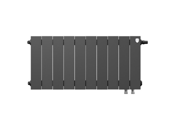 Радиатор биметаллический ROYAL THERMO PianoForte 300 10 секций, ниж. подк. 800/380 Noir Sable