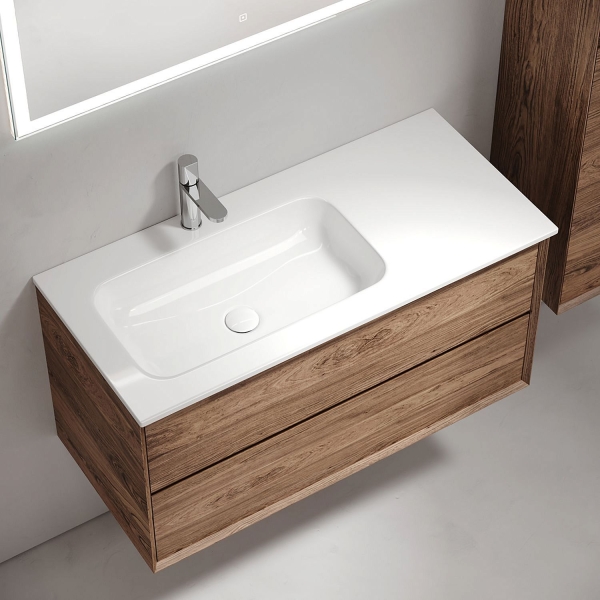 Тумба под раковину SANCOS Marmi 2.0 с 2 ящиками 100 L дуб чарльстон