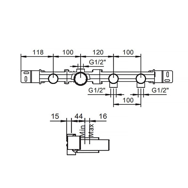Встраиваемая часть смесителя FANTINI Icona Classic 44 00 R017A на два источника