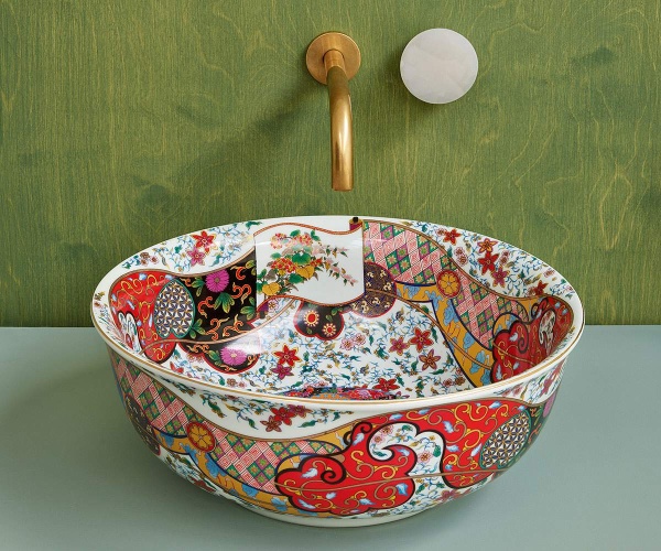 Раковина BRONZE DE LUXE Festival 40 красный орнамент