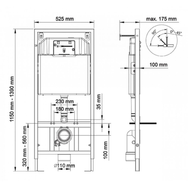 Инсталляция для унитазов BERGES Novum F4 кнопка soft touch белая