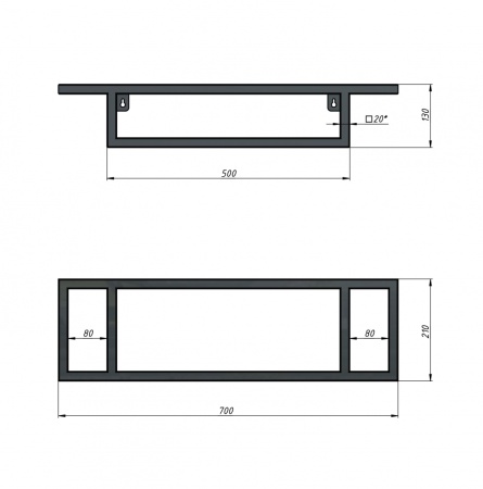 Консоль для раковины GROSSMAN Метрис 105002