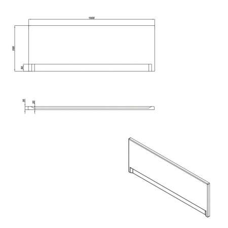 Панель фронтальная для ванн CERSANIT Universal Type 160x58
