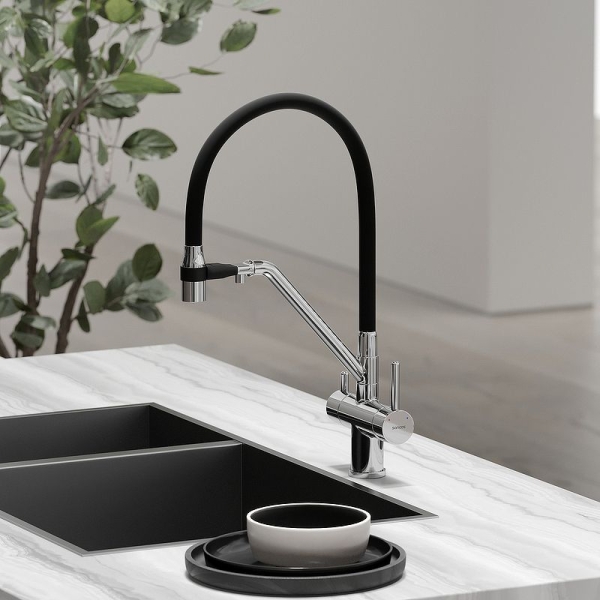 Смеситель для кухни SANCOS Dora с гибким изливом и подключ. фильтра SC4003CH